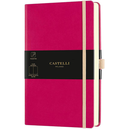 Castelli A5 Notebook - Aquarela Ivory Pages Medium, Blank, Amaranth | QC825-006 ,