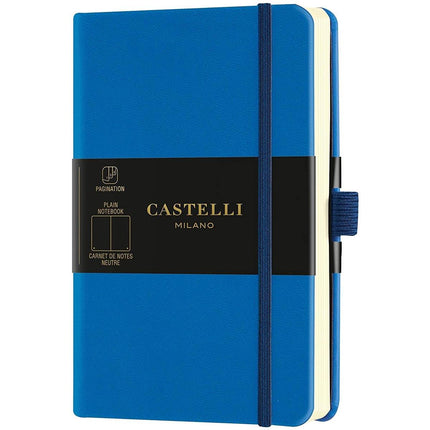 Castelli A5 Notebook - Aquarela Ivory Pages Medium, Blank, Blue Sea | QC825-914 ,