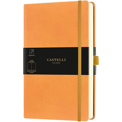 Castelli A5 Notebook - Aquarela Ivory Pages Medium, Blank, Clementine | QC825-003 ,
