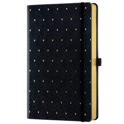 Castelli A5 Notebook - Copper and Gold Diamonds Gold, Ruled, Black | QC6QL-464 ,