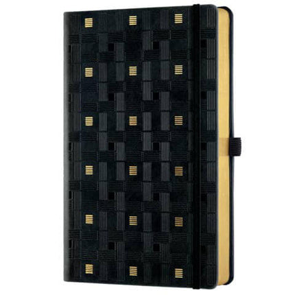 Castelli A5 Notebook - Copper and Gold Weaving Gold, Ruled, Black | QC6QM-464 ,