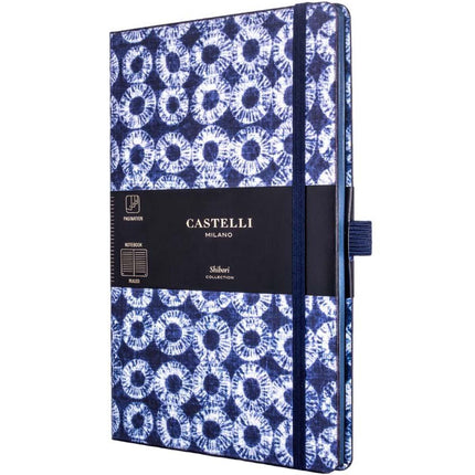 Castelli A5 Notebook - Shibori Medium Ivory Pages, Ruled, Rings | QC6BM-002 ,
