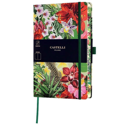 Castelli Notebook - Eden Jungle Design Medium A5, Blank, Leopard | QC8BI-006 ,