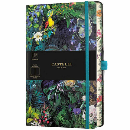 Castelli Notebook - Eden Jungle Design Medium A5, Blank, Lily | QC8BI-001 ,