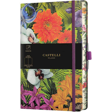 Castelli Notebook - Eden Jungle Design Medium A5, Blank, Orchid | QC8BI-003 ,