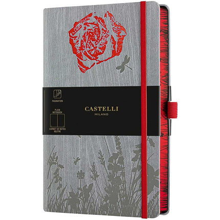 Castelli Notebook - Foresta Card Cover Medium A5, Blank, Rose | QC8QE-501 ,