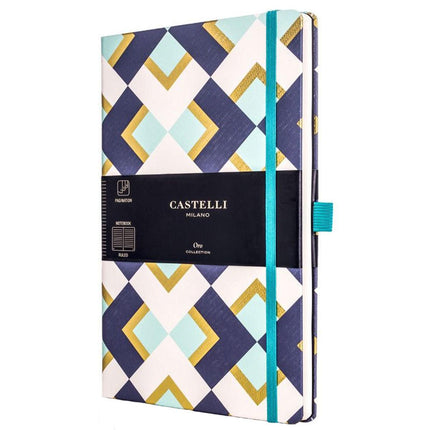 Castelli Notebook - Oro Weave Cover Medium A5, Ruled, Chess | QC6BZ-001 ,