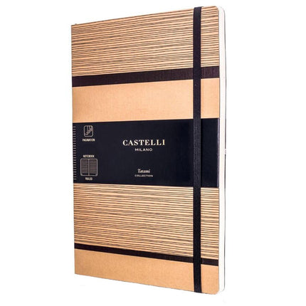 Castelli Notebook - Tatami Card Cover Medium A5, Ruled, Beige Cappuccino | QC6B4-002 ,