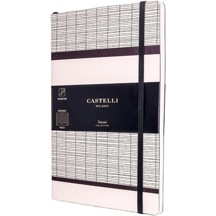 Castelli Notebook - Tatami Card Cover Medium A5, Ruled, White Milk | QC6B4-003 ,