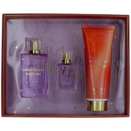 Catherine Malandrino Women's Gift Set - Violet Gem Captivating Fragrance, 3 piece ,