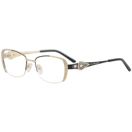 Caviar Women's Eyeglasses - Black/Gold Frame Demo Lens | 2620-C24-52-18-135 ,