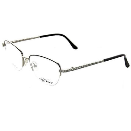 Caviar Women's Eyeglasses - Black/Silver Frame Demo Lens | 2370-C24-54-17-130 ,