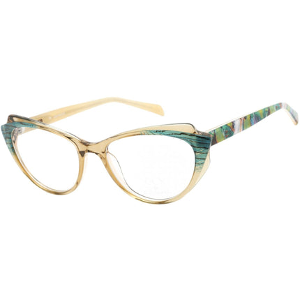 Ccs By Coco Song Unisex Eyeglasses - Clear Lens Beige/Green Frame | CCS109 04-09 ,