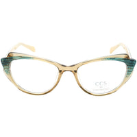 Ccs By Coco Song Unisex Eyeglasses - Clear Lens Beige/Green Frame | CCS109 04-09 ,