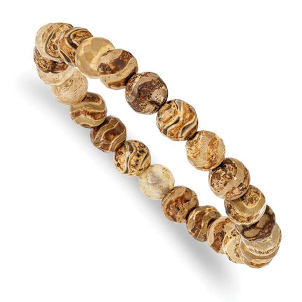 Celestial Pillar Agate Beaded Stretch Bracelet ,