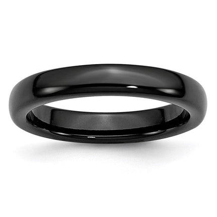 Ceramic Black 4mm Polished Band ,