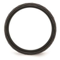 Ceramic Black Faceted 7.5mm Polished Band ,