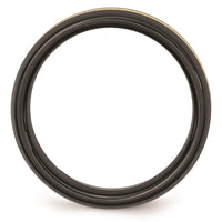 Ceramic Black with 14k Inlay 8mm Polished Band ,