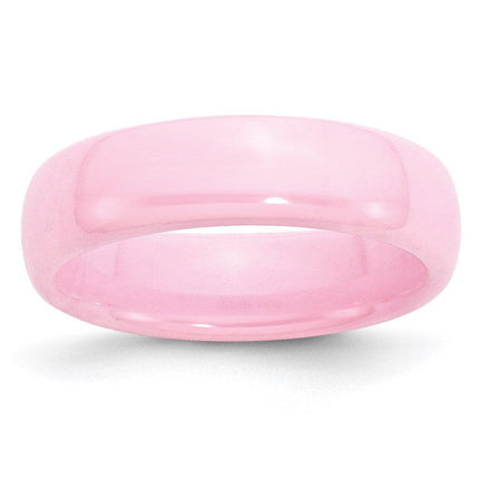 Ceramic Pink 6mm Polished Band ,