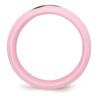 Ceramic Pink Black Laser Accented Ribbon 8mm Polished Band ,