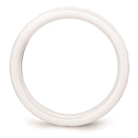 Ceramic White 4mm Faceted Polished Band ,