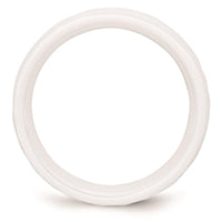 Ceramic White 6mm Faceted Polished Band ,