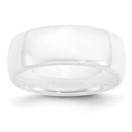 Ceramic White 8mm Polished Band ,