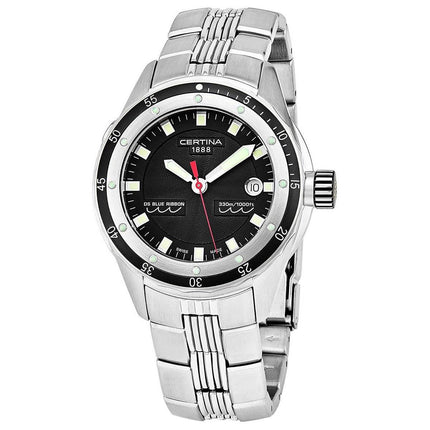 Certina Men's Quartz Watch - DS Blue Ribbon Black Dial Bracelet | C007.410.11.051.00 ,