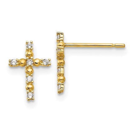 Madi K Kid's 14k CZ Cross Post Earrings ,