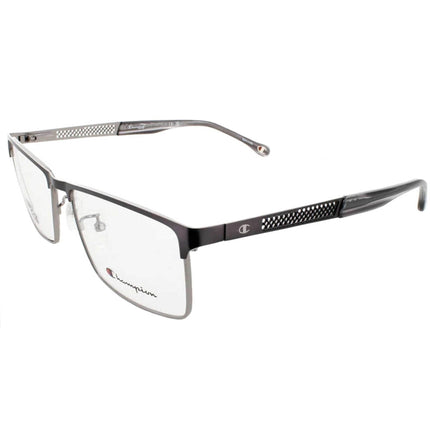 Champion Men's Eyeglasses - Demo Lens Gunmetal Rectangular Metal Frame | CU1022UF C01 ,