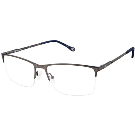Champion Men's Eyeglasses - Gunmetal Rectangular Half Rim Metal Frame | CU4016 C02 ,