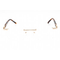 Charriol Men's Eyeglasses - Rimless Shiny Gold Rectangular Metal Frame | PC71057 C01 ,