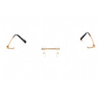Charriol Men's Eyeglasses - Rimless Shiny Gold Rectangular Metal Frame | PC75098 C01 ,