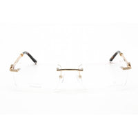 Charriol Men's Eyeglasses - Rimless Shiny Light Gold Rectangular Frame | PC75081 C03 ,