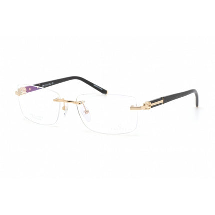 Charriol Men's Eyeglasses - Shiny Gold/Black Titanium Rectangular Frame | PC75076 C01 ,