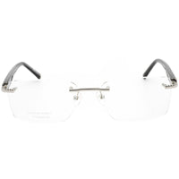 Charriol Men's Eyeglasses - Shiny Silver/Black Rectangular Shape Frame | PC75083 C02 ,