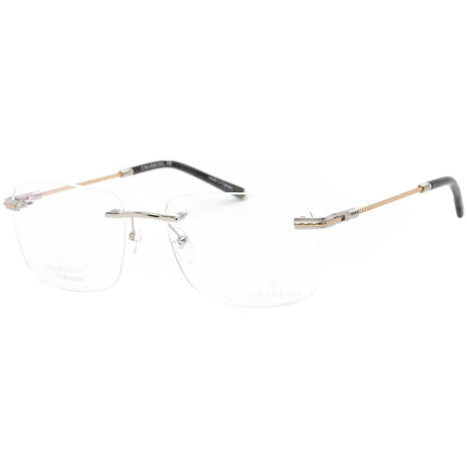 Charriol Men's Eyeglasses - Shiny Silver/Gold Rectangular Shaped Frame | PC75085 C02 ,