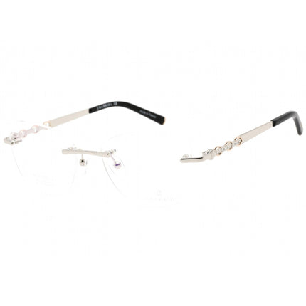 Charriol Women's Eyeglasses - Shiny Silver/Black Cat Eye Shaped Frame | PC71039 C02 ,