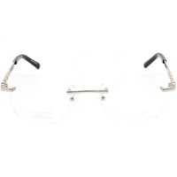 Charriol Women's Eyeglasses - Shiny Silver/Black Cat Eye Shaped Frame | PC71039 C02 ,