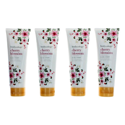 Cherry Blossom by Bodycology, 4 Pack 8 oz Moisturizing Body Cream for Women ,