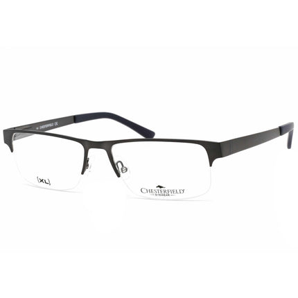 Chesterfield Men's Eyeglasses - Matte Slate Rectangular Half Rim Metal | 52/XL 0Y17 00 ,