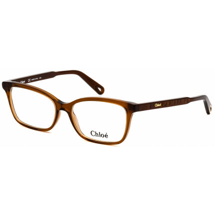 Chloe Women's Eyeglasses - Brown Rectangular Plastic Frame Clear Lens | CE2742 210 ,