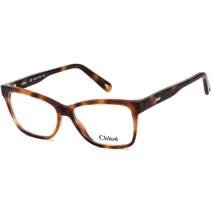Chloe Women's Eyeglasses - Clear Lens Full Rim Havana Rectangular Frame | CE2747 218 ,