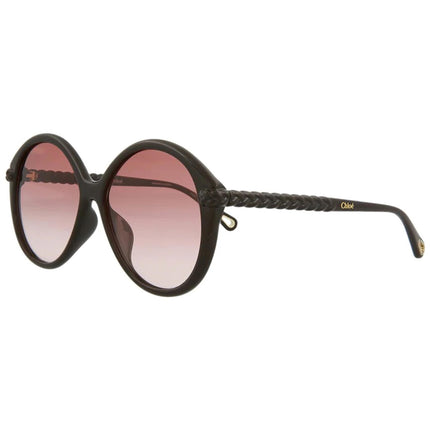 Chloe Women's Sunglasses - Dark Brown Plastic Round Frame | CH0002SA-30009920001 ,