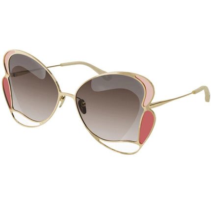 Chloe Women's Sunglasses - Gold Full Rim Butterfly Metal Frame | CH0048S-30011230003 ,
