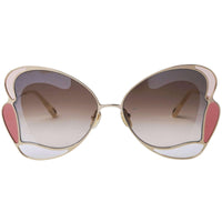 Chloe Women's Sunglasses - Gold Full Rim Butterfly Metal Frame | CH0048S-30011230003 ,