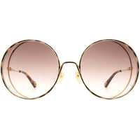 Chloe Women's Sunglasses - Gold Havana Full Rim Round Frame | CH0037S-30009777001 ,