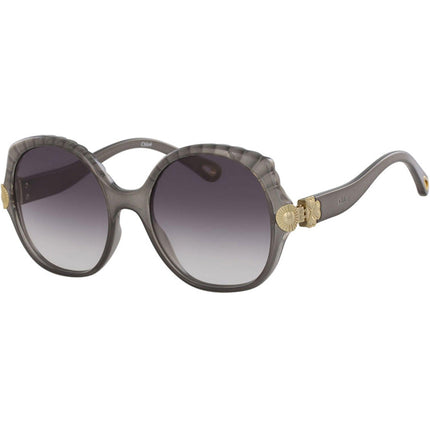 Chloe Women's Sunglasses - Gradient Lens Dark Grey Plastic Round Frame | CE749S 036 ,