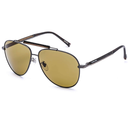 Chopard Men's Sunglasses - Ruthenium/Carbon Fiber/Wood Aviator Shape Frame SCHC94 568P ,
