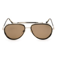 Chopard Men's Sunglasses - Shiny Brown Striped Havana and Gold Frame SCHF24 7HLP ,
